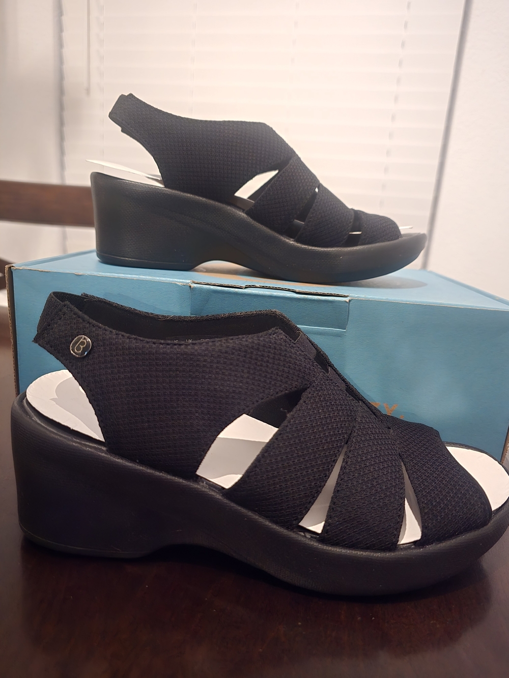 Bzees Black Knit Slingback Sandals - Picture 2 of 5